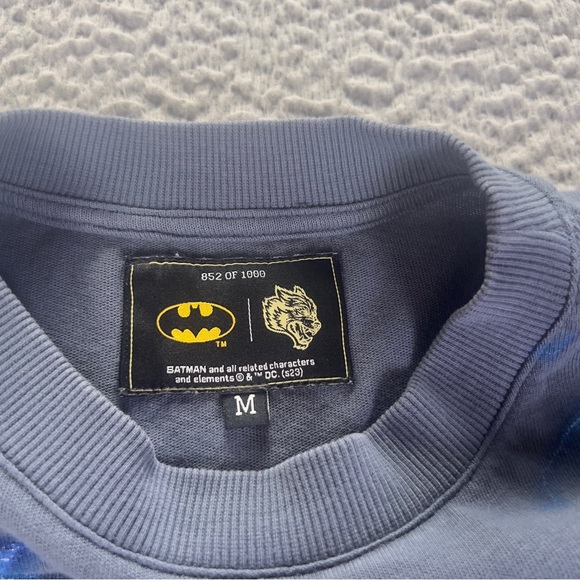 Darc Sport x Batman Shirt Mens Medium Blue Lightning Wolves Club Oversized Tee - Picture 7 of 9